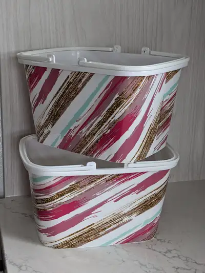 Rectangle Plastic Pails with Handles, View more