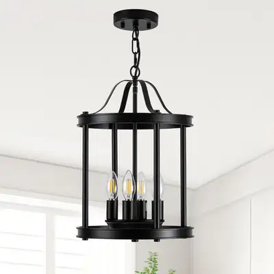 NEUF: Luminaires suspendus 4 lumières noires modernes réglable, View more