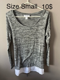 Long Sleeve Maternity Top Size Small