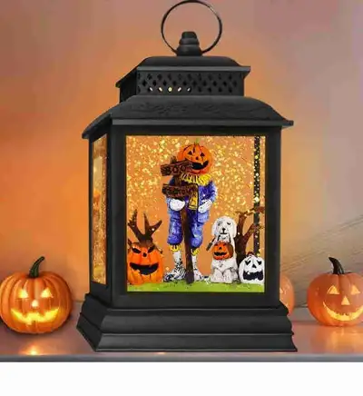 TURNMEON Halloween Snow Globe Lantern Pumpkin Reaper with Hallow, View more