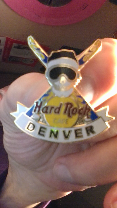 Hard Rock Cafe - "Denver" Ski Skull Pin w/ Clasp, View more