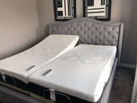 King Adjustable Bed with Black Diamond Mattresses - NEW