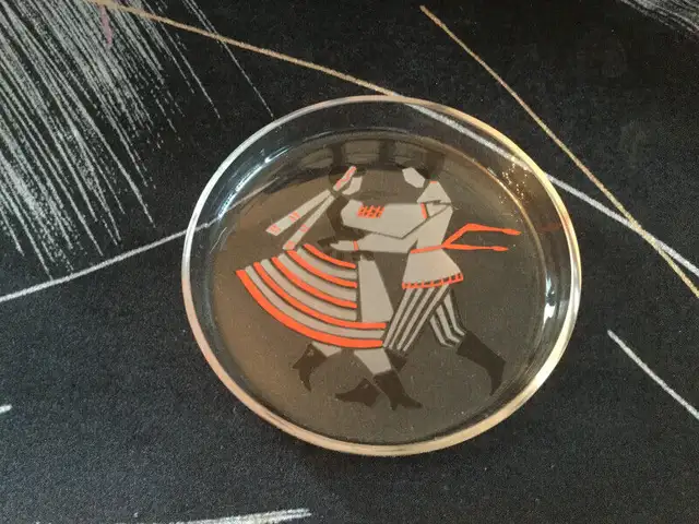 Vintage Hand-painted/Etched Trinket Dish628632607476511221