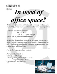 Office Space for sub-lease