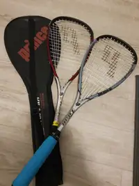 2 Prince PowerFan Squash Racquets + ball-Great condition