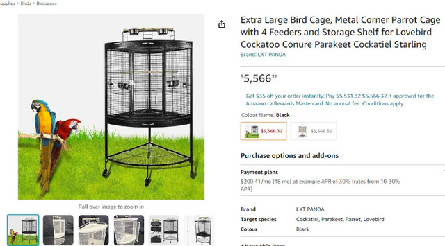 Large Parrot Gage in Accessories in Mississauga / Peel Region - Image 2