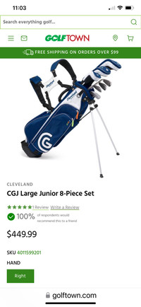 Cleveland Junior Large Golf set