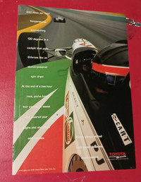 1997 TOYOTA MOTOR SPORTS CART RACING RETRO AD - AFFICHE AUTO COU