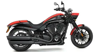 Stock exhaust from a 2016 Victory Hammer S. approx 350 km on it. Bought brand new on the bike and ha...
