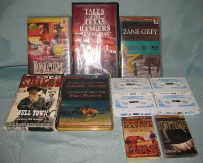 Western Audiobook Cassettes 5 Sets 3 Singles Zane Grey 8 Lot Mix, View more