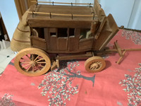 Vintage Handcrafted Western Wooden Stagecoach