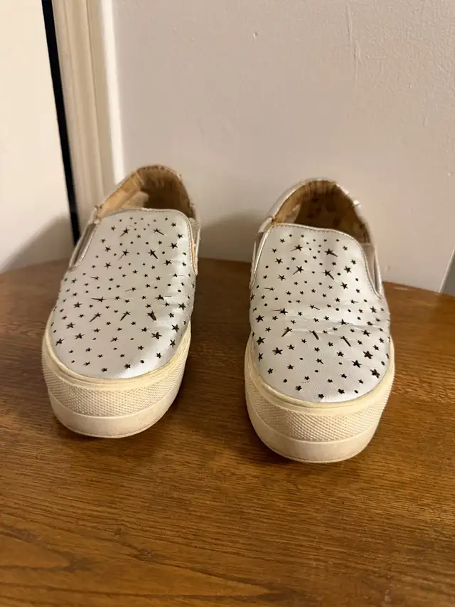 Silver Star Platform Slip-on Shoes
