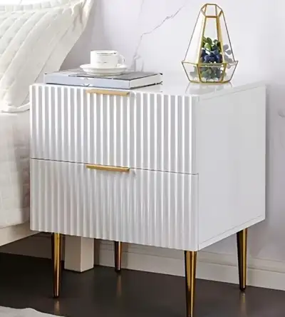 Beautiful modern slim model Dresser and 2 nightstand set., View more