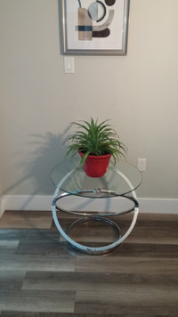 Gorgeous Chrome/Glass Plant Stand/Table
