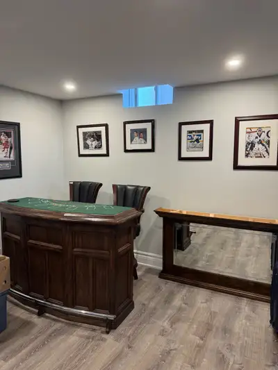 Bar with stools setup with mirror take it all $300 must pickup in basement in Vaughan very heavy wil...