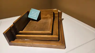 3 Piece Square Solid Wood Corner Shelf, View more