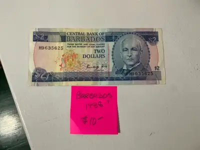 Barbados, 1988 $2 Note