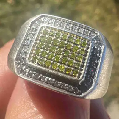 925 silver ring with diamonds, View more