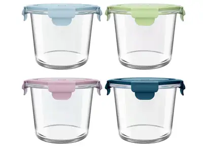UHAPEER 710ml/24oz Glass Food Storage Containers, Airtight Leakproof Meal Prep Containers with Lids...