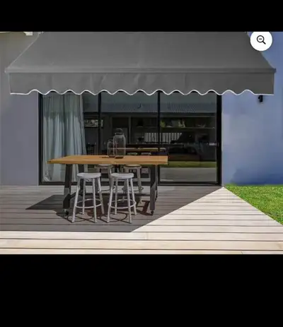 ALEKO Retractable Home Patio 10x8 feet Canopy Awning Black Fram,, View more