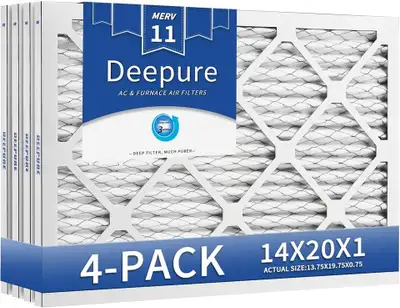 14X20X1 MERV 11 Furnace Filter (6 Packs) - MPR 1200 FPR 7 Electrostatic Pleated Air Conditioner HVAC...