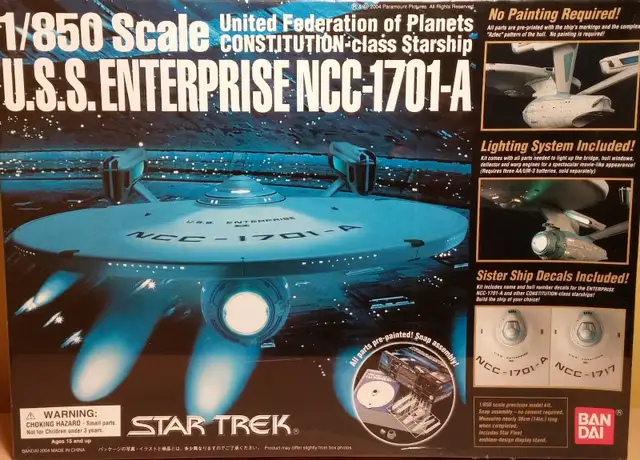 U.S.S. Enterprise NCC-1701-A 1/850 Scale Model Kit by Bandai