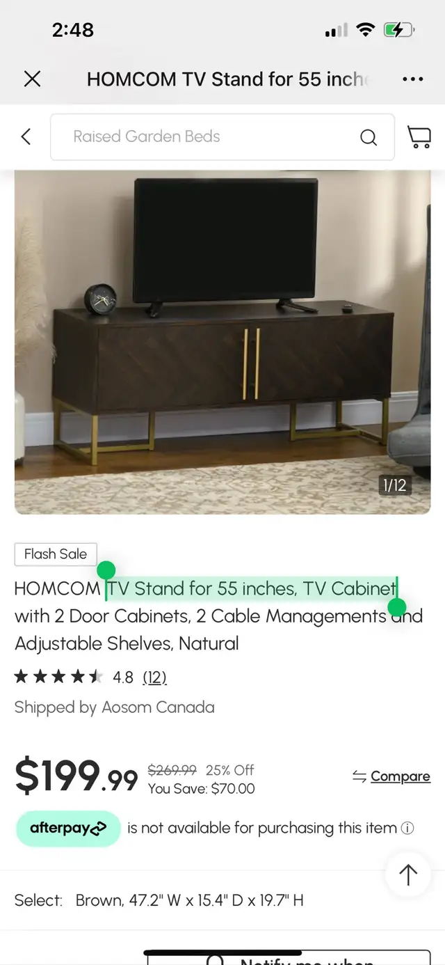 Beautiful modern TV Stand for 55" in Bookcases & Shelving Units in Markham / York Region - Image 2