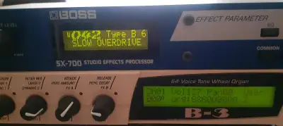 E-mu B-3  Hammond organ synthesizer and BOSS SX-700 proc, View more