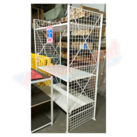 3 Shelves White Wire Display