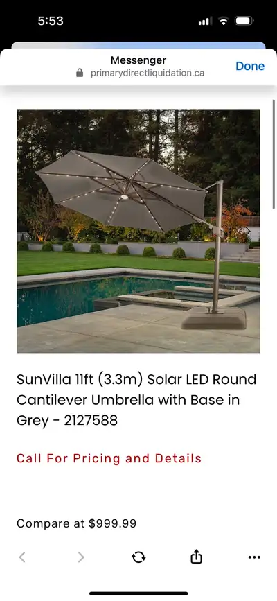 Brand New 10ft Sunbrella Umbrella, View more
