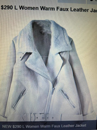 - NEW $290 L Women Warm Faux Leather Jacket$125$125
