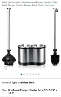 Toilet brush and plunger combo