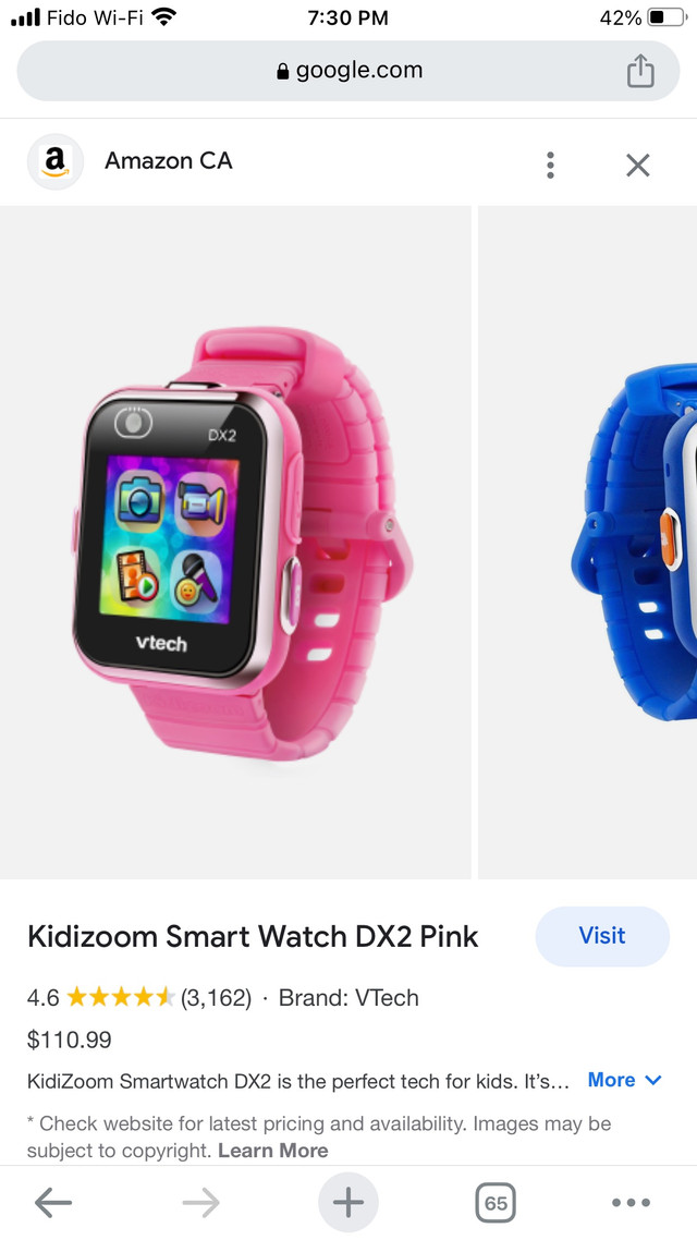 VTech Smart Watch for kids - PINK only in Toys & Games in Mississauga / Peel Region