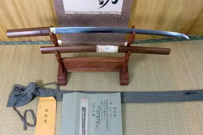 Antique Japanese Sword in Shirasaya with Attribution to Kanemoto, View more