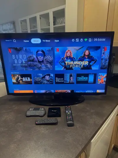Smart Samsung 40” flat screen tv and 8K Android Box, View more