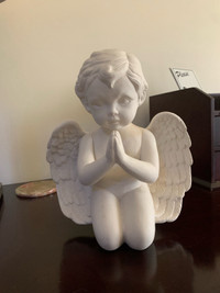 All plaster praying cherub/angel
