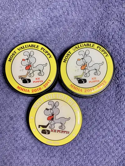 MMHA Ice Puppies MVP Pucks (Set of 3), View more