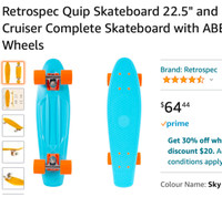 Retrospec "Quip" Skateboard 22.5" Classic Plastic Mini Cruiser