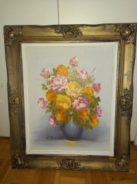 Floral Oil Painting on Canvas
