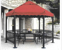 BRAND NEW 14ft aluminum red topped gazebo with Sunbrella fabric