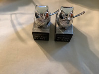 Vtg Silver Plated Saltcellar Owls by Wm A Rogers