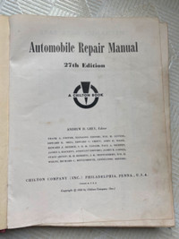Auto. Repair Manual 1956 Chilton