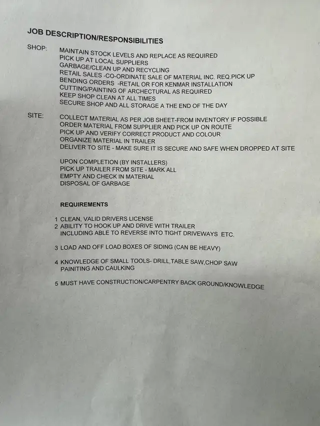 Warehouse helper in General Labour in Kitchener / Waterloo - Image 2