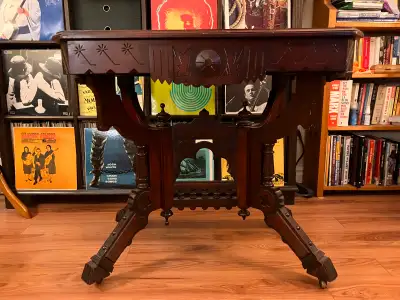 ornate antique wooden table, View more
