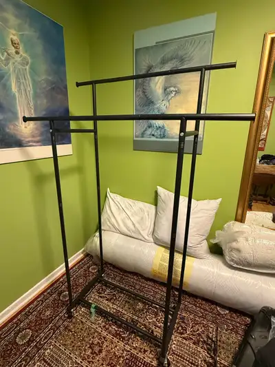 Clothing Rack with locking wheels - two bars - one month old, View more