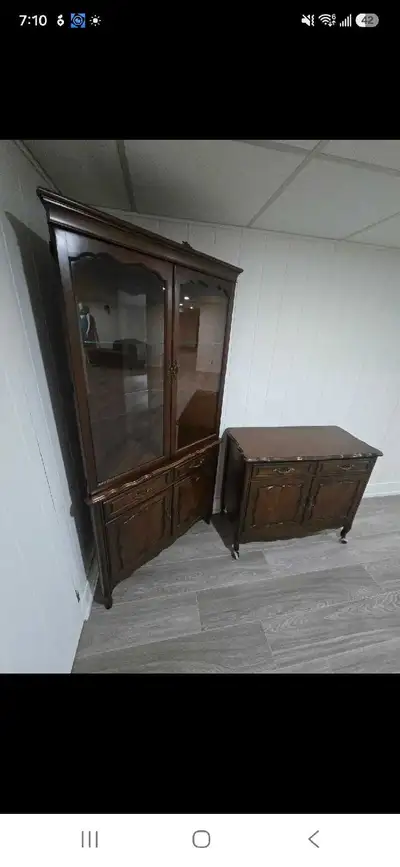 Malcom Furniture Vintage China Cabinet and Matching Buffet, View more