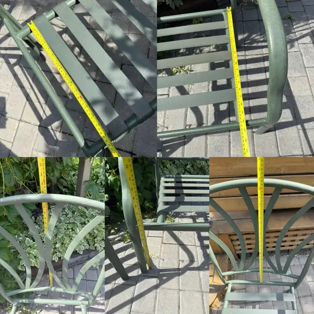 Set of 4 Outdoor Dining Patio Stackable Metal Dark Green Chairs in Patio & Garden Furniture in Regina - Image 6