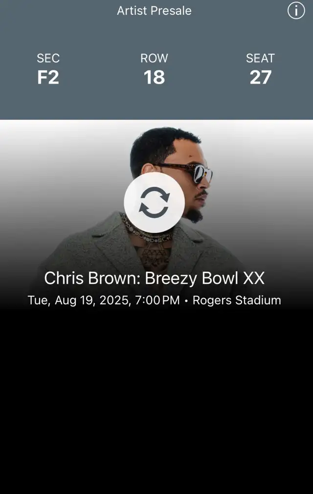 CHRIS BROWN: BREEZY BOWL XX(SOLD OUT) TICKETS (2) SUNDAY 8/19/2563611970223107121