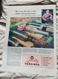 CLASSIC 50s UNITED STATES STEEL FORGINGS ORIG. INDUSTRIAL AD