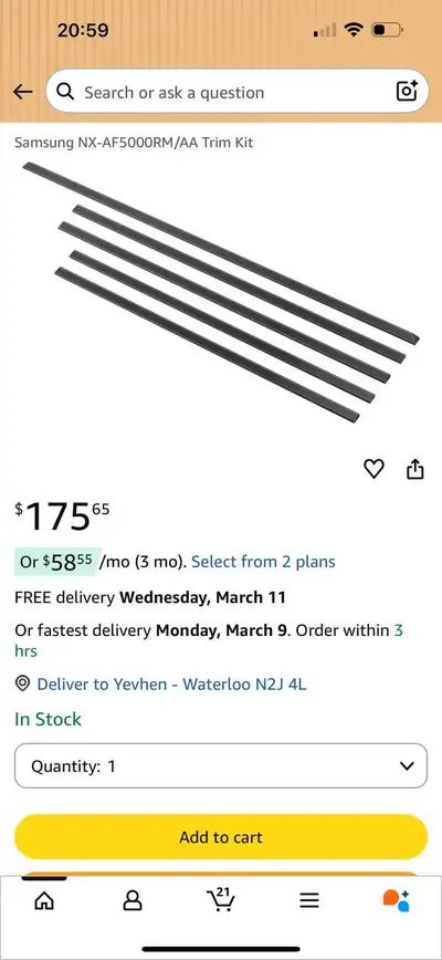 Samsung NX-AF5000RM Trim Kit for Range – NEW, View more